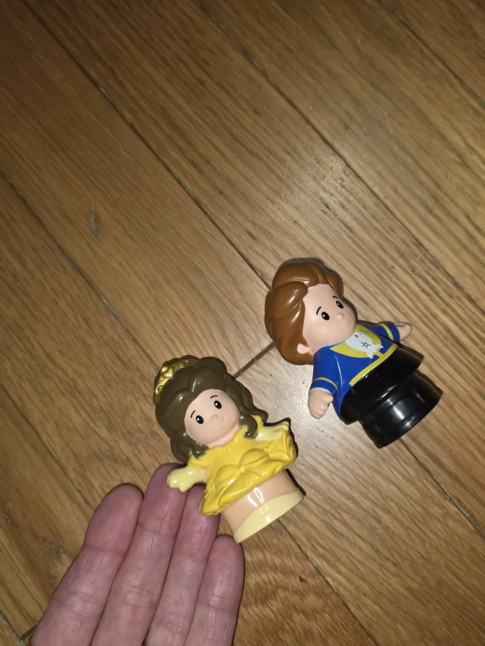 2PC LITTLE PEOPLE Fisher Price Disney Belle Beauty & the Beast PRINCE Adam 2012
